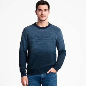 Tommy Bahama Blue Ombre 100% Cotton Knit Sweater Crewneck Pullover Men’s Size L